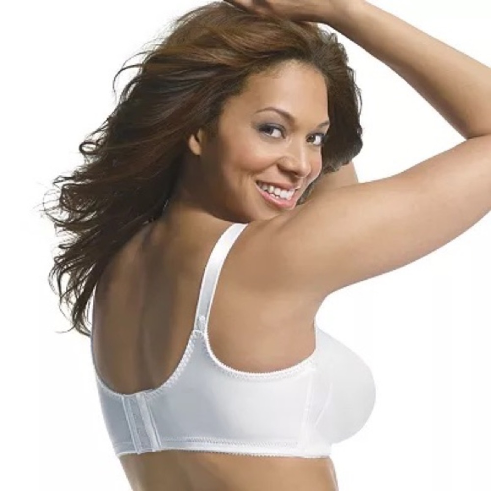⚡️ SALE NWT Bali Double Support U-Back Wireless Bra in White - Picture 2 of 6